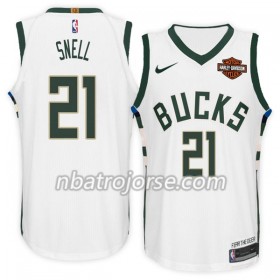 Män Milwaukee Bucks Tröja Tony Snell 21 Nike 2017-18 Vit Swingman